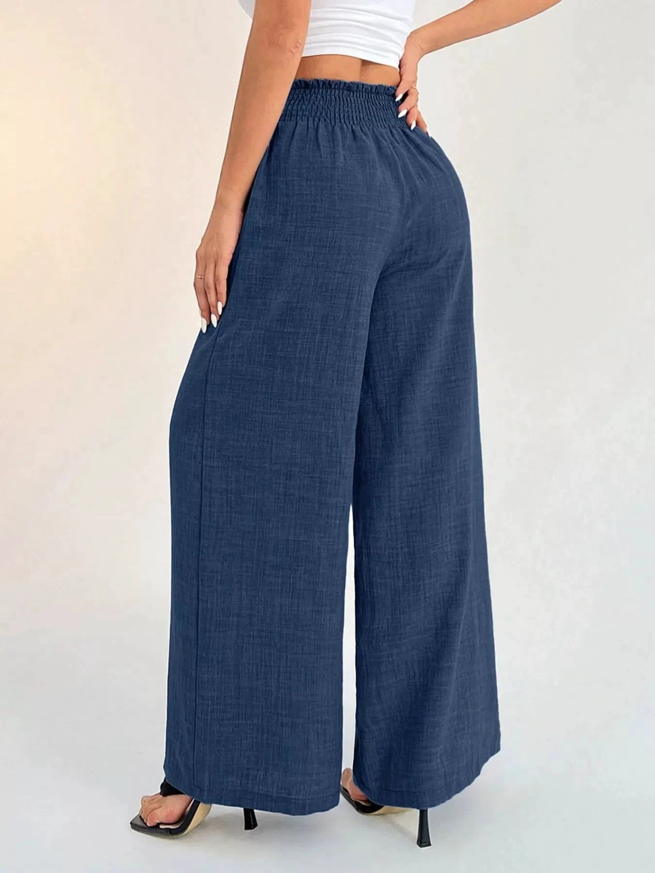 Elastic Waist Wide Leg Pants by Trendsi