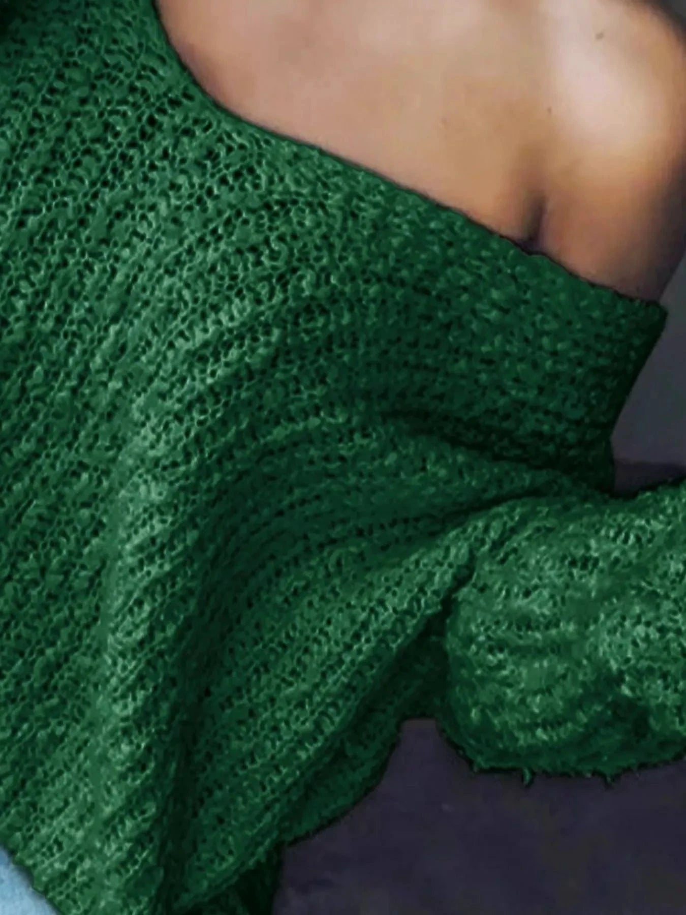 Loose Fit Long Sleeve Sweater by Trendsi