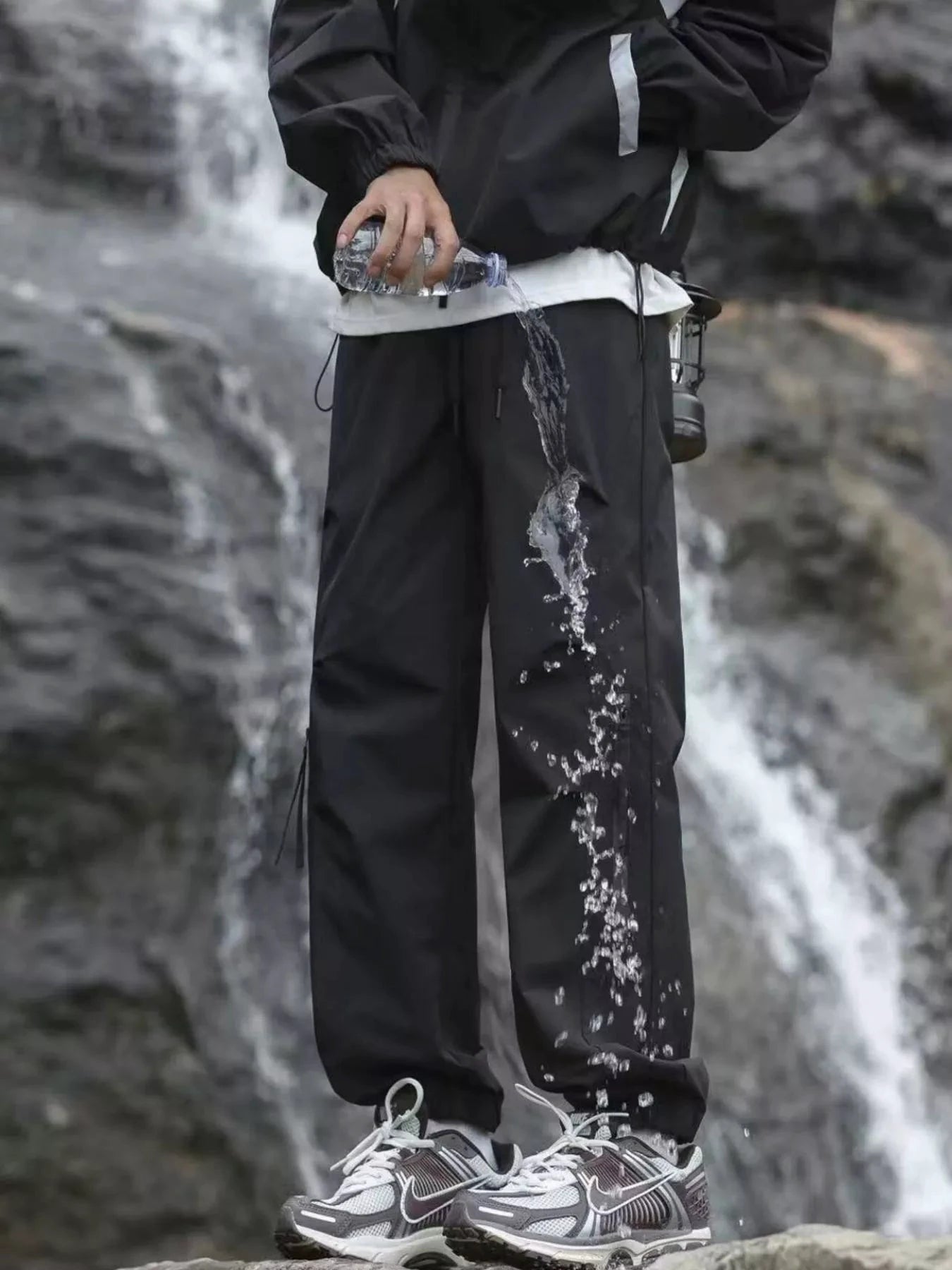 Men's Plus Size Cargo Pants with Zipper Pockets by Trendsi