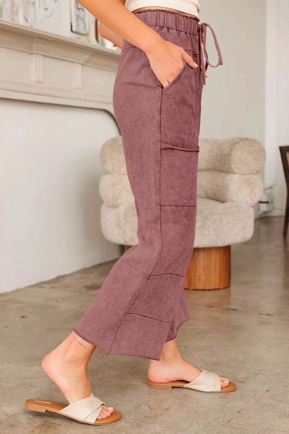 Wash Wide Leg Pants by Trendsi