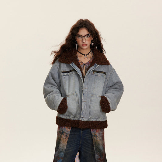 Thick denim jacket and cotton jacket