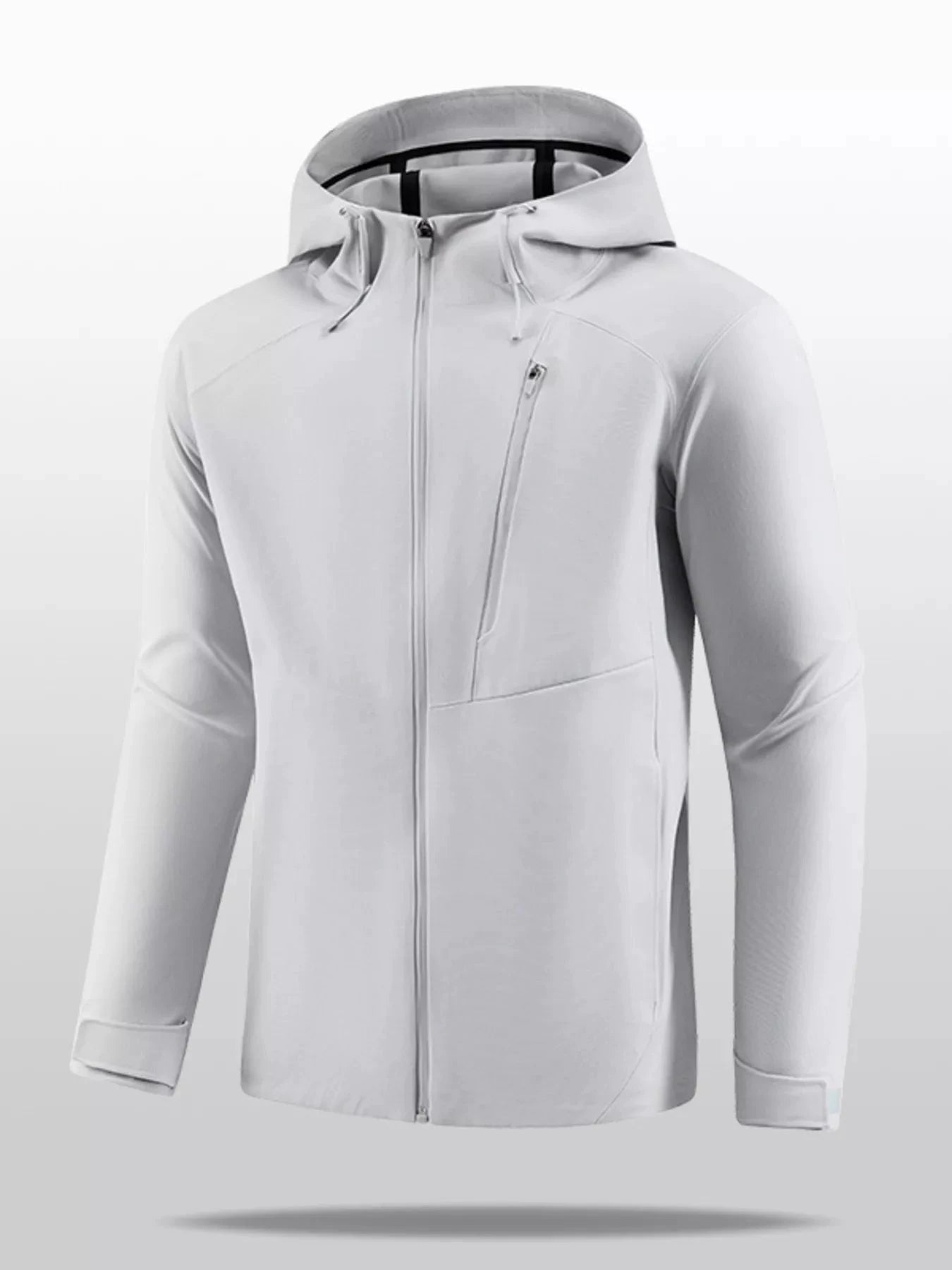 Men's Plus Size Lightweight Hooded Zip Up Jacket by Trendsi