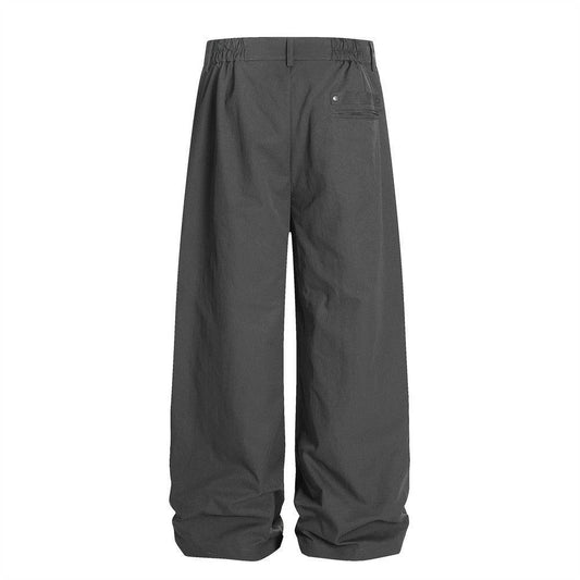 Solid color pleated casual pants by eprolo