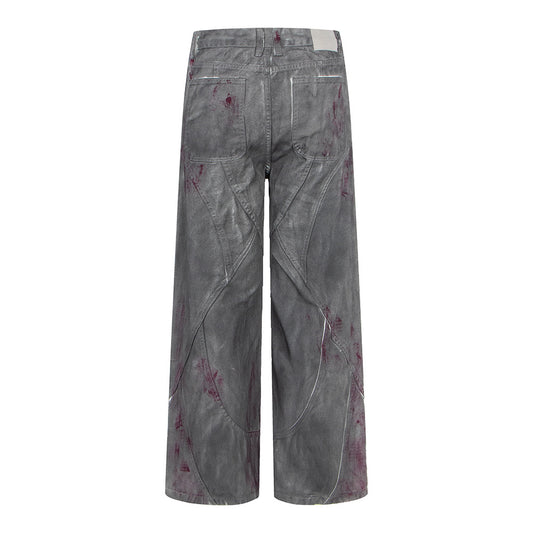 Distressed Dyed Denim Jeans, Trendy Brand