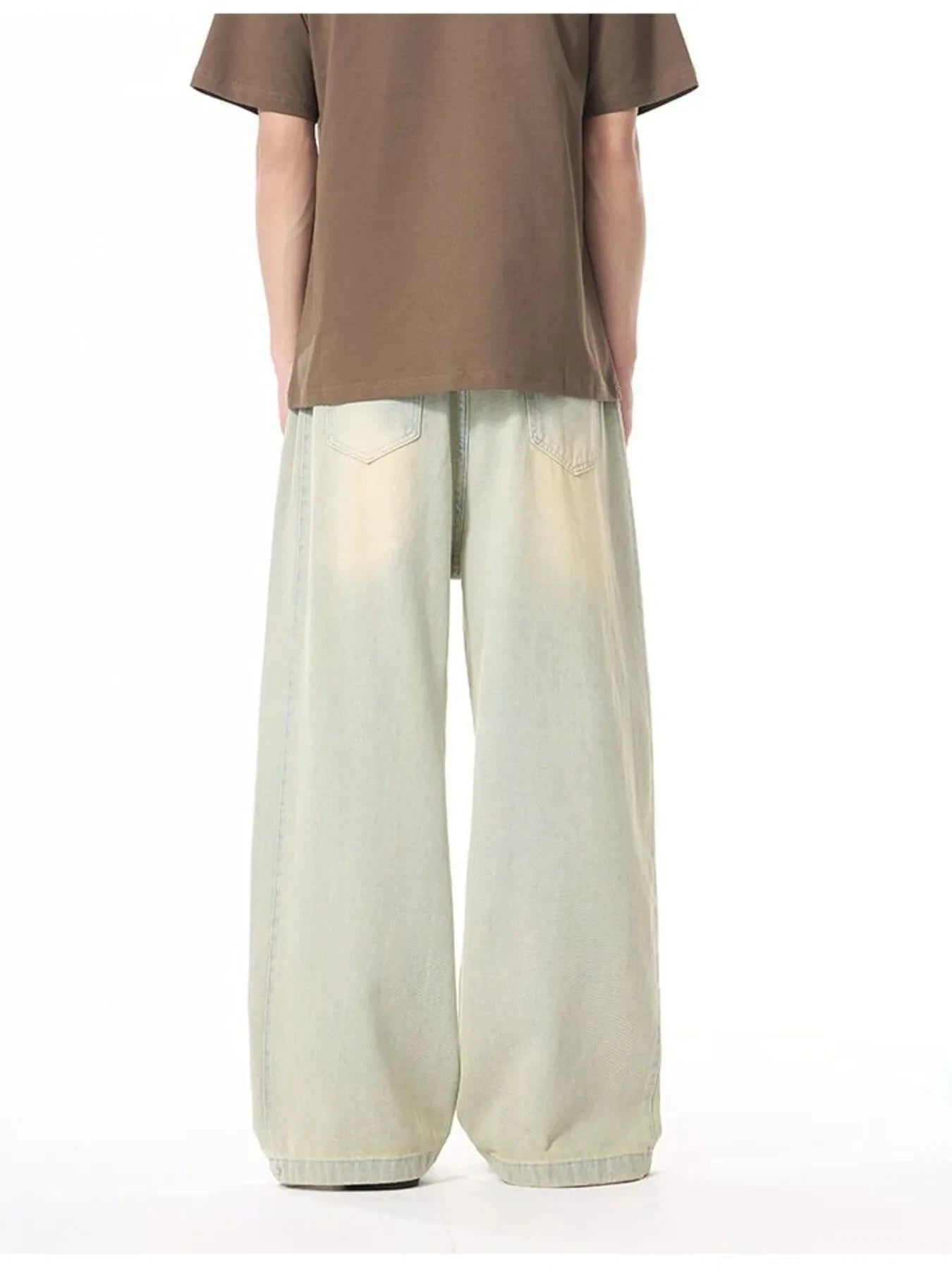 Men's Plus Size Wash Wide Leg Jeans by Trendsi