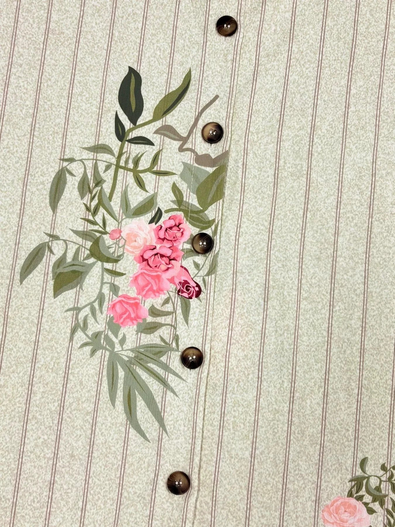 Plus Size Floral Striped Button-Down Midi Shirt Dress by Trendsi