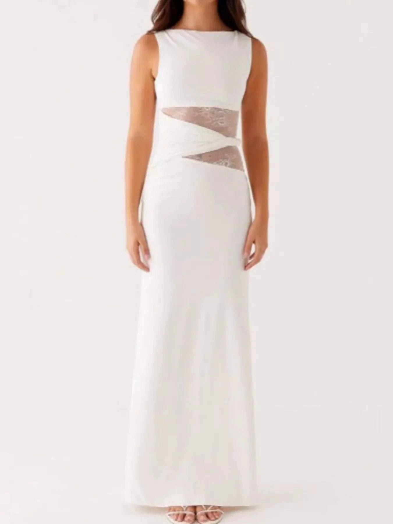 Lace Cutout Sleeveless Maxi Dress by Trendsi