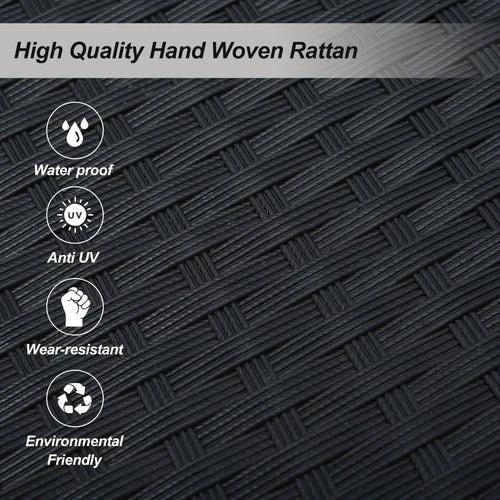 Hanging Rattan Porch Swing for 2 (Black Wicker + White by Jeansdenim.store