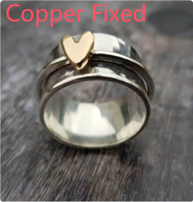 Simple Fashion Peach Heart Rotatable Decompression Ring