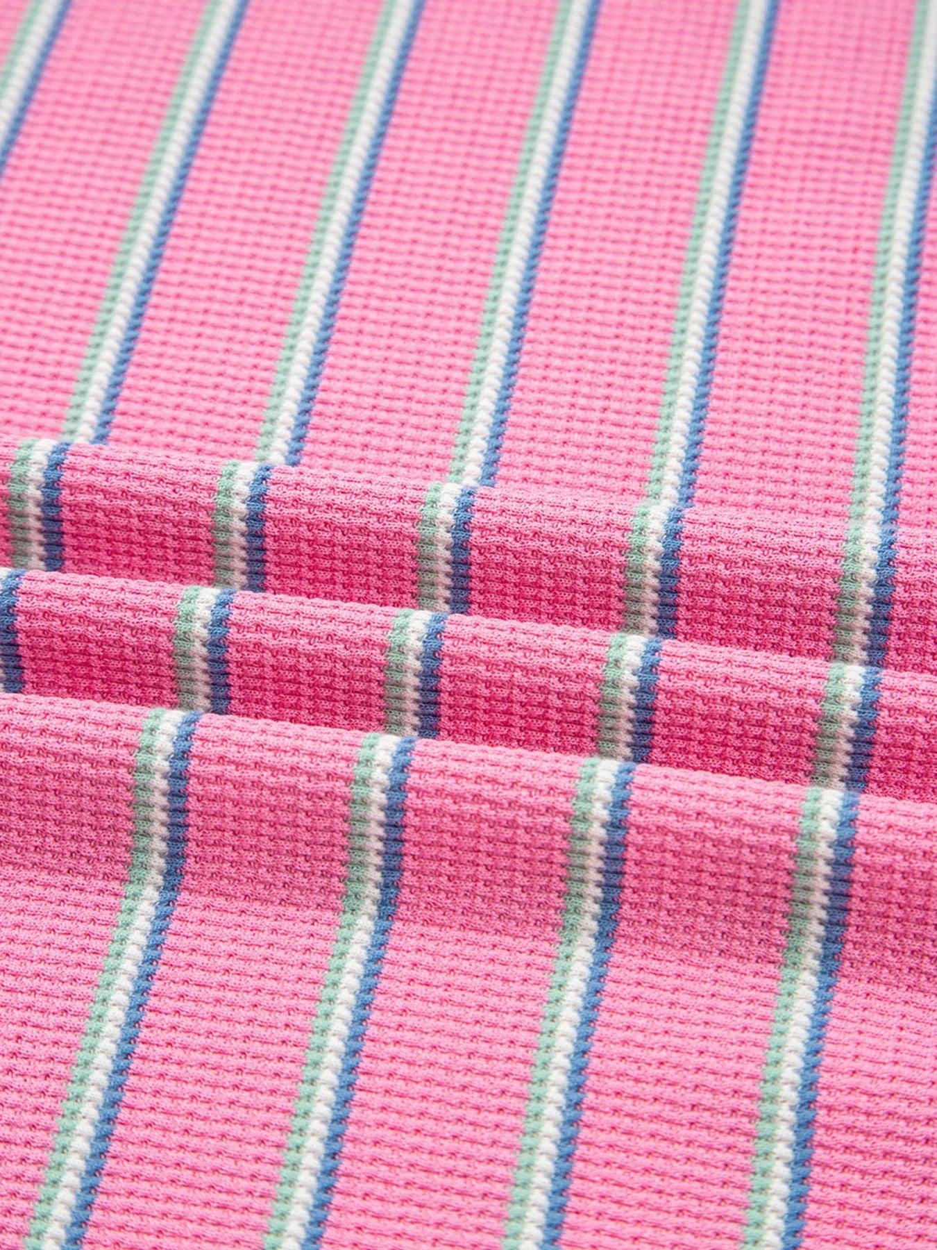 Stripe Textured Knit Round Neck Puff Sleeve Top by Trendsi