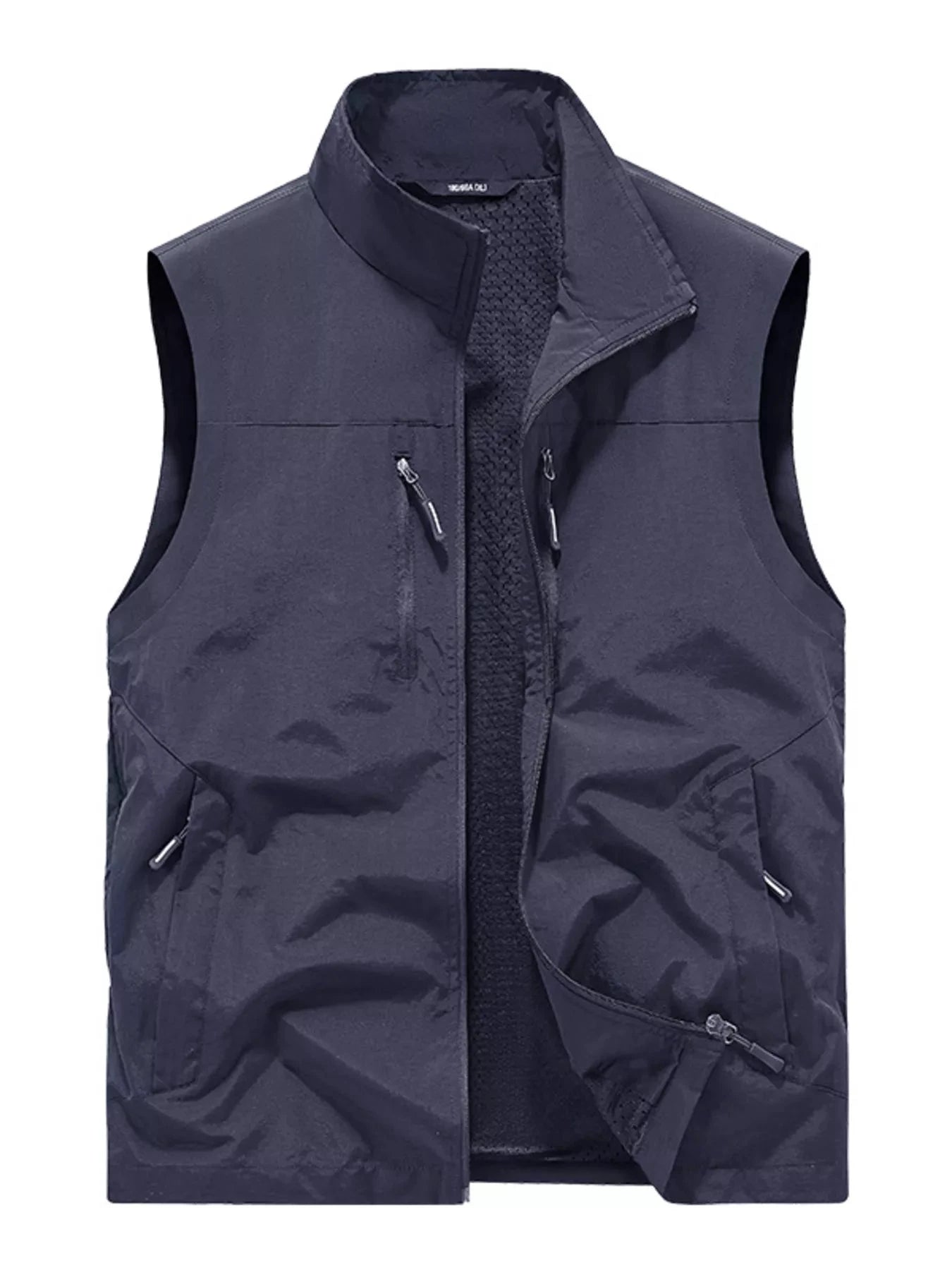 Men's Plus Size Lightweight Outdoor Zip Up Vest by Trendsi