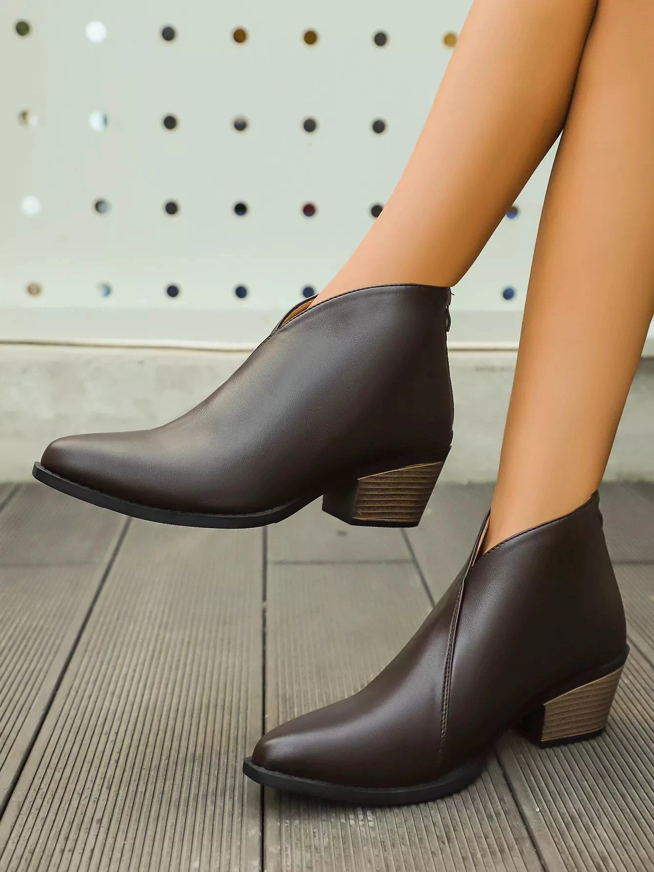 Pointed-Toe Ankle Boots by Trendsi