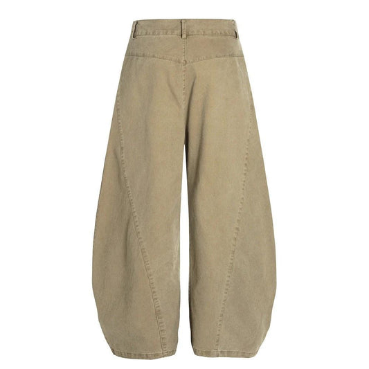 Washing Workwear Curved Knife Wide Leg Pants by eprolo