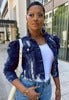 Short Distressed Denim Jacket for Women