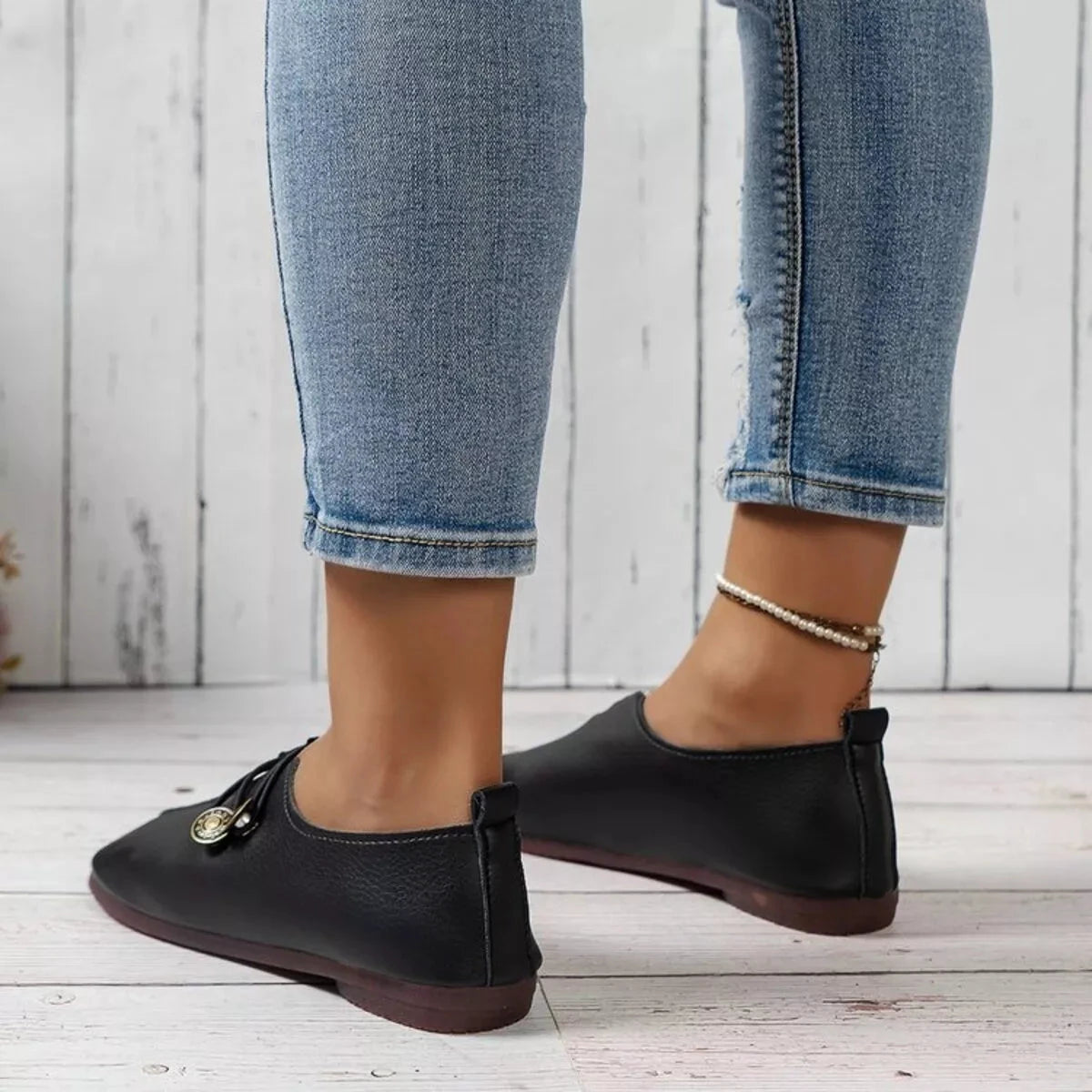 Casual Button Detail Slip-Ons by Trendsi