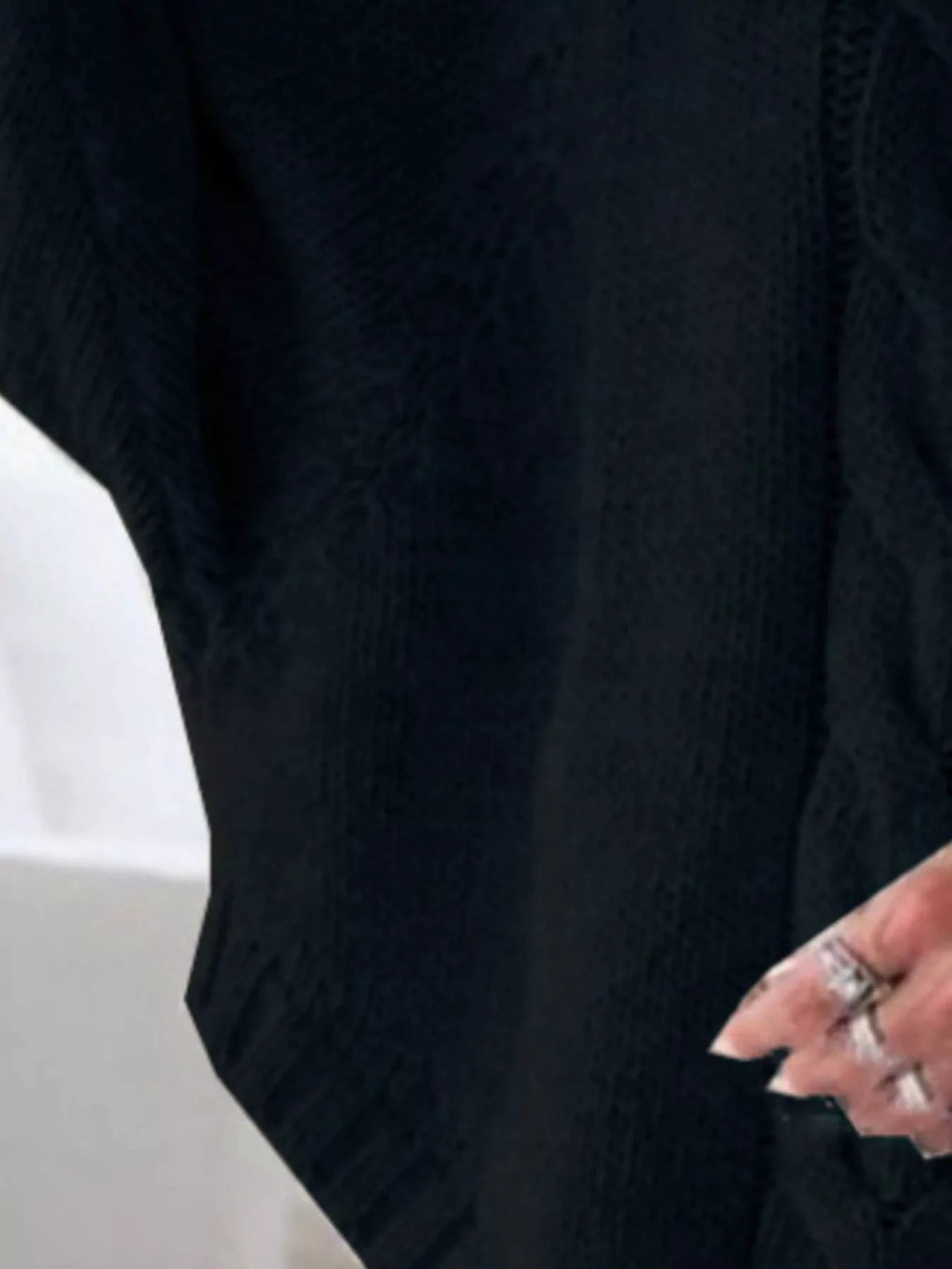 Full Size Cable-Knit Long Sleeve Sweater Plus Size by Trendsi