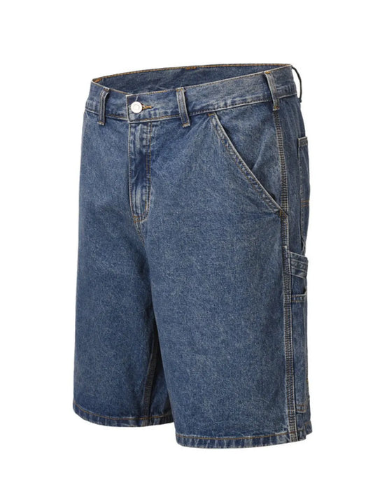 Bermudas en denim délavé pour hommes