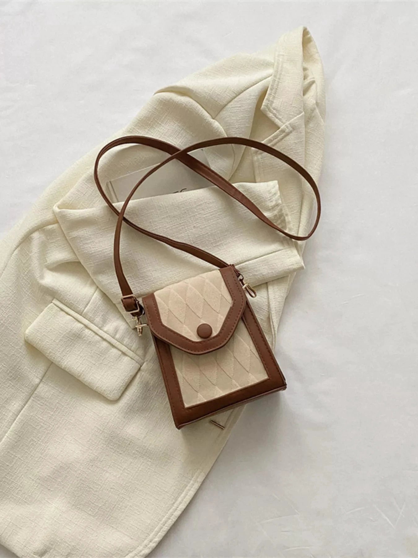 Adjustable Strap Flap Crossbody Bag by Trendsi