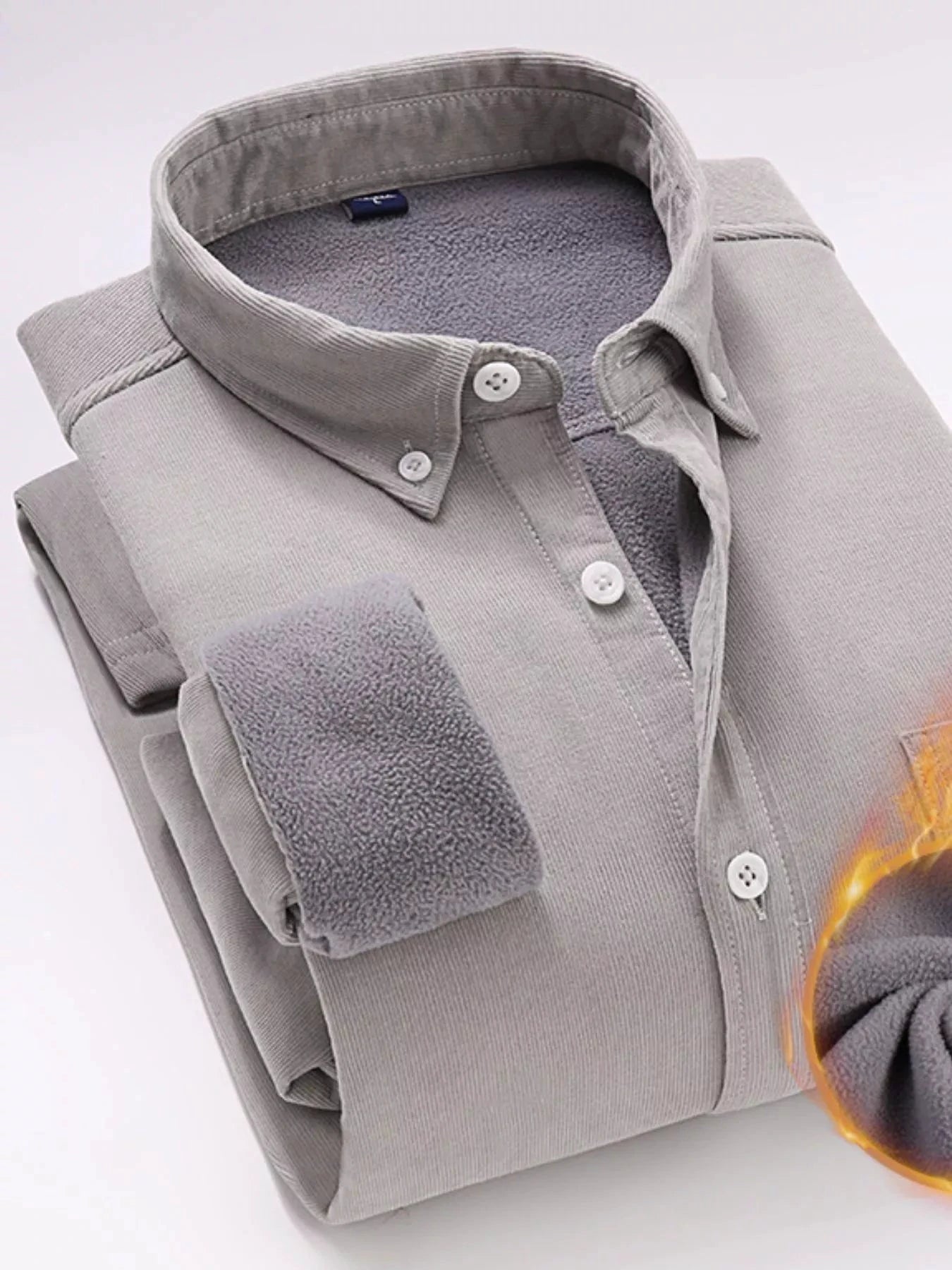 Men's Full Size Casual Corduroy Button-Down Shirt Plus Size by Trendsi