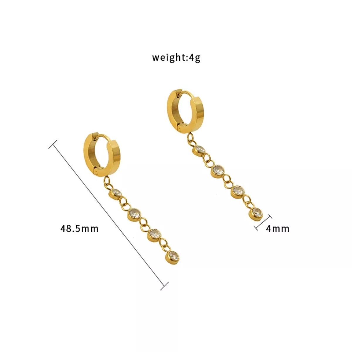18K Gold-Plated Hoop Drop Earrings by Trendsi