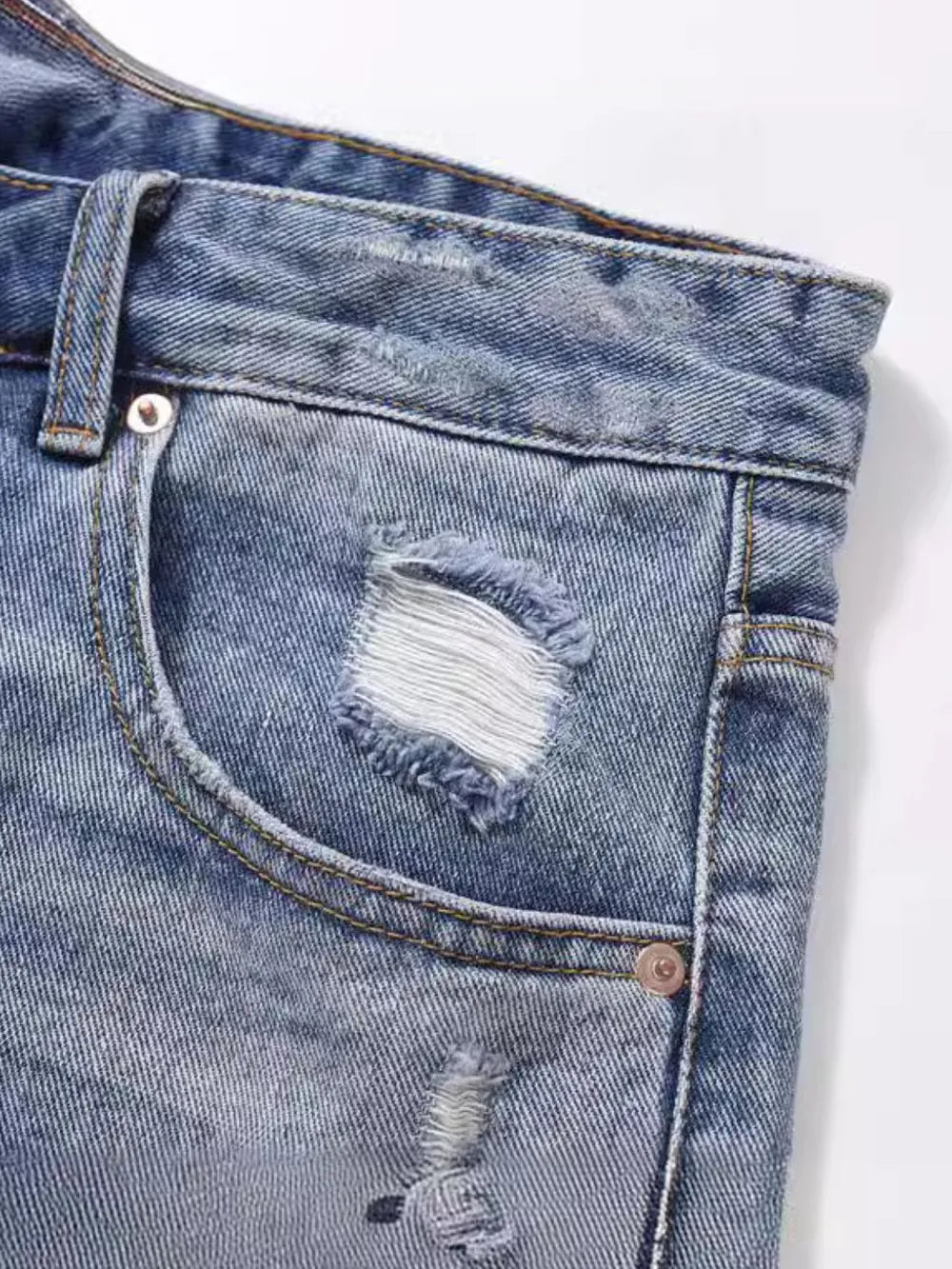 Bermudas vaqueras desgastadas para hombre