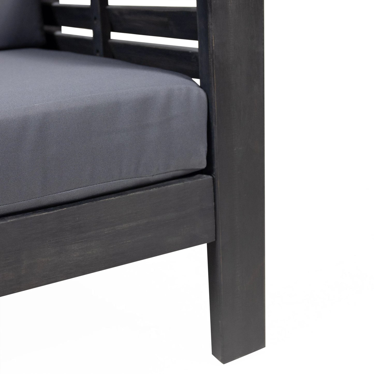 ( Set of 2) Outdoor Acacia Wood Club Chairs with Cushions, Dark Gray, 27.75"D x 32"W x 27.75"H by eprolo