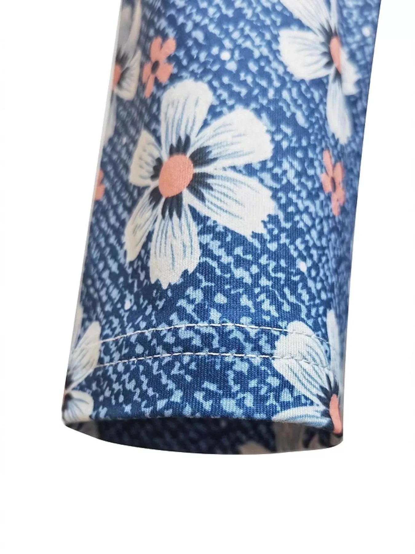 Floral Print V-Neck Long Sleeve Midi Dress by Trendsi