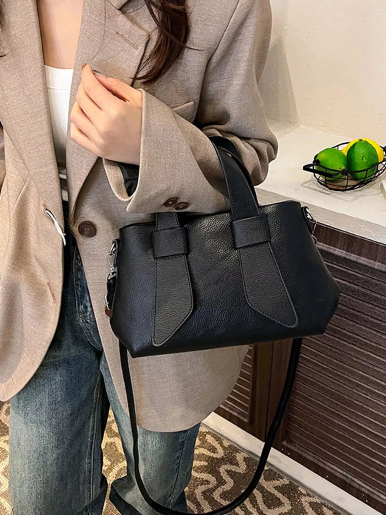 Textured Faux Leather Crossbody Bag by Trendsi