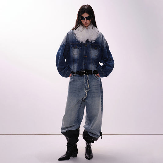 Washed denim jacket jackett