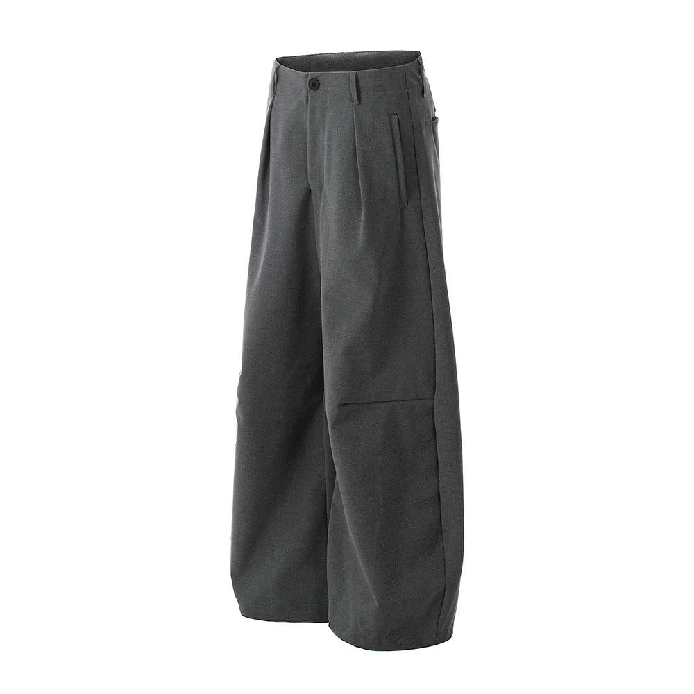 Solid Color Loose Wide Leg Curved Knife Pants by eprolo