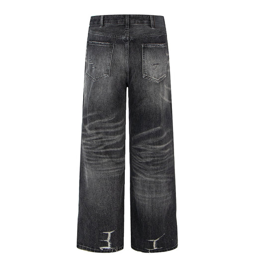 Distressed Ripped Washed Vintage Combat Denim Pants
