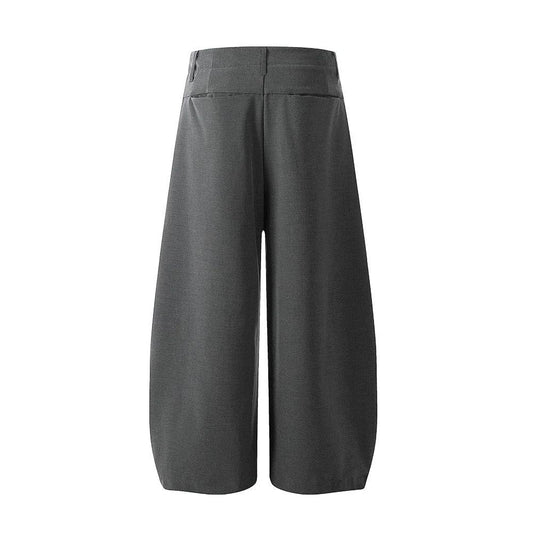 Solid Color Loose Wide Leg Curved Knife Pants by eprolo