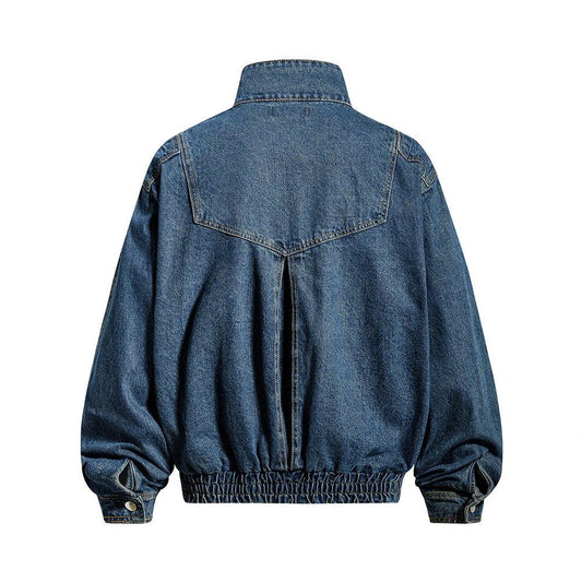 Washed Denim Stand up Collar Jacket by eprolo