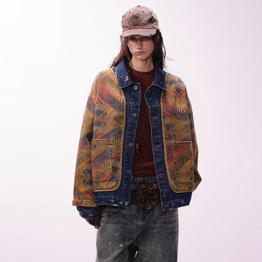 Personalized washed denim jacket