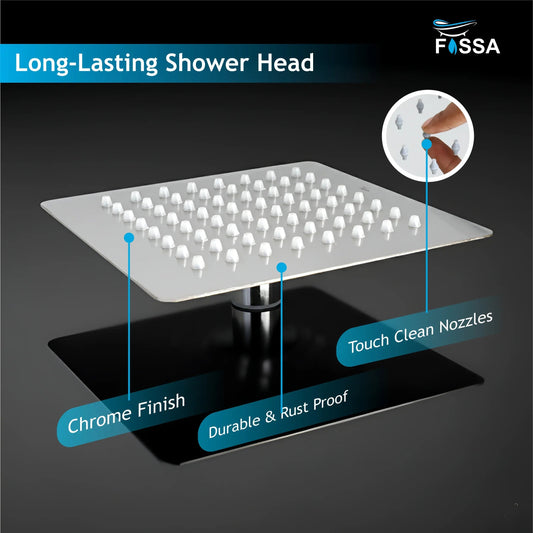 6x6 Inch Square Rain Overhead Shower – 304 Stainless Steel (Without Arm)-1
