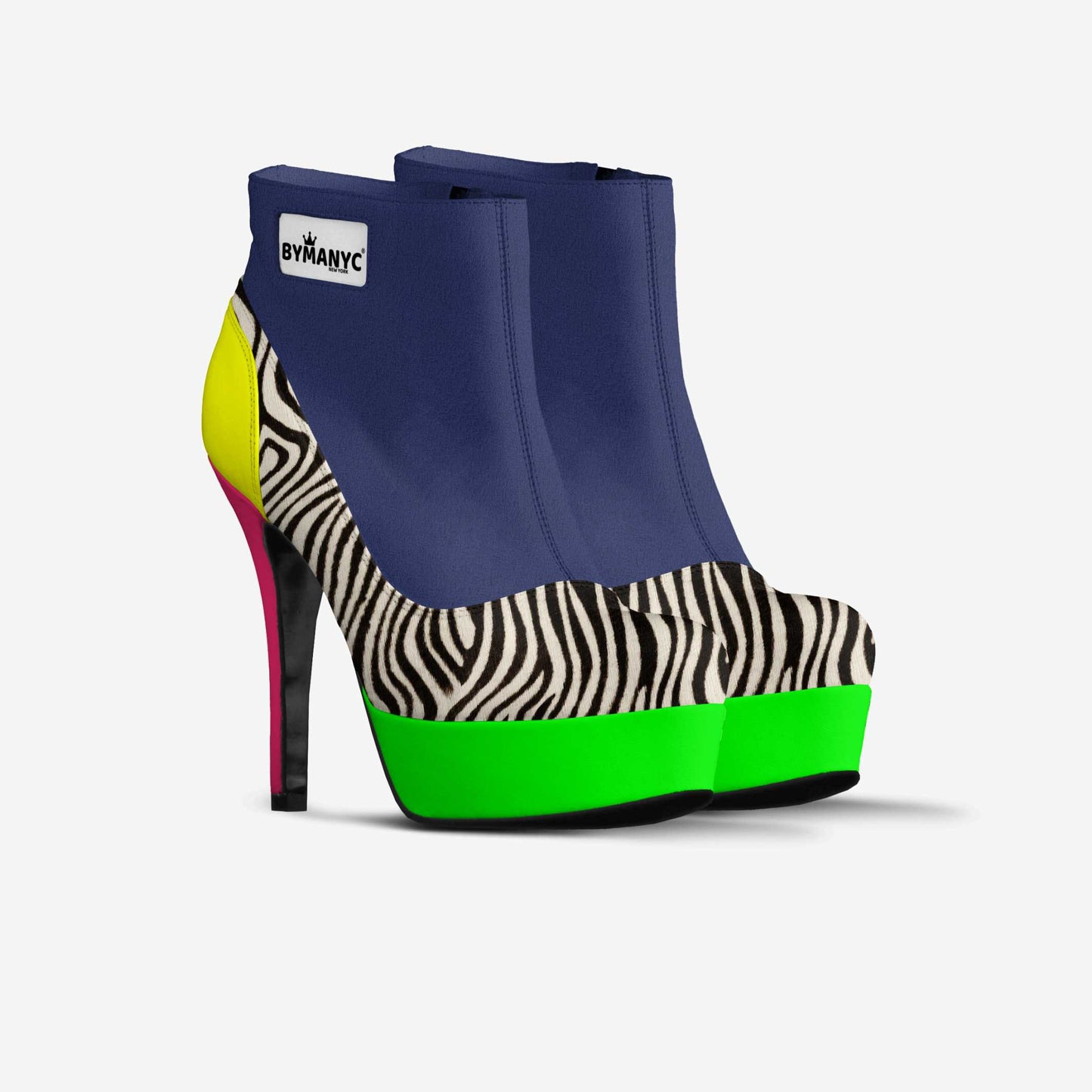 Vegan Platform Ankle Boots NY Bold Black By Many C Luxury Vegan Italian Leather Boots