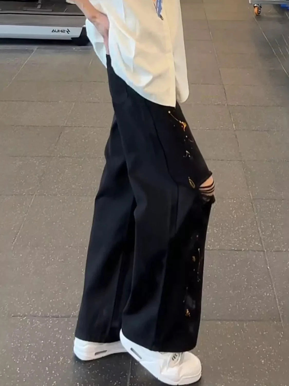 Men's Full Size Loose Fit Distressed Jeans Plus Size by Trendsi