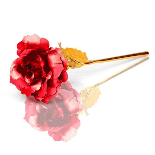 24K Foil Plated Red Rose Valentine's Day Gift by JeansDenim.Store