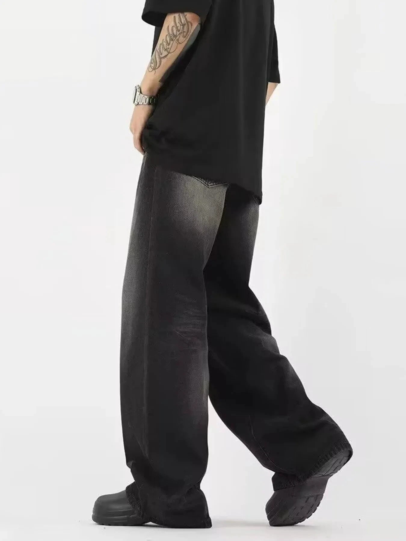 Men's Full Size Wide Leg Gradient Wash Jeans Plus Size by Trendsi