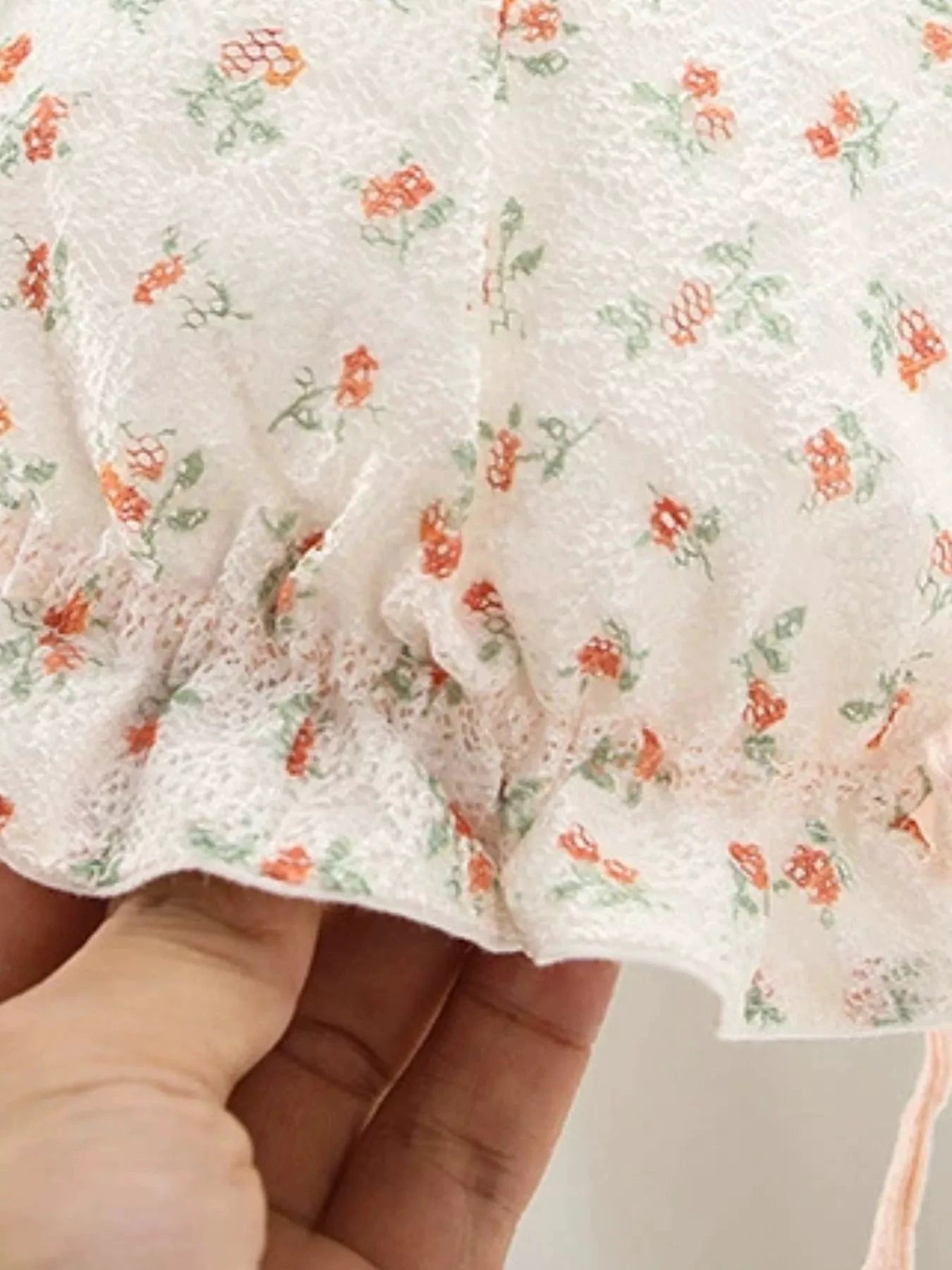 Children's Floral Print Bunny Ear Hat by Trendsi