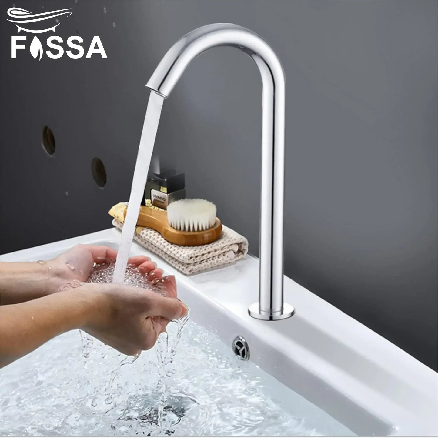 Touchless Bathroom Sink Faucets Automatic Induction Sensor Water Faucet Infrared Single Cold Tap with Control Box-4
