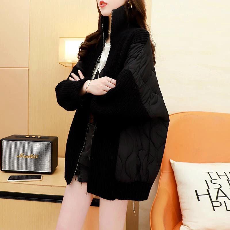 Klein Blue Knit Cardigan for Women, Autumn/Winter Loose Lazy Style Thickened Sweater Coat by eprolo