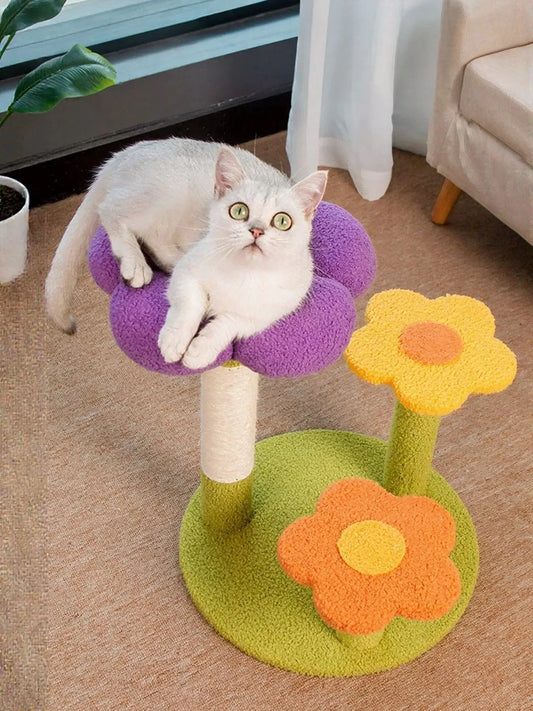 Flower Design Cat Tree with Scratching Post by Trendsi