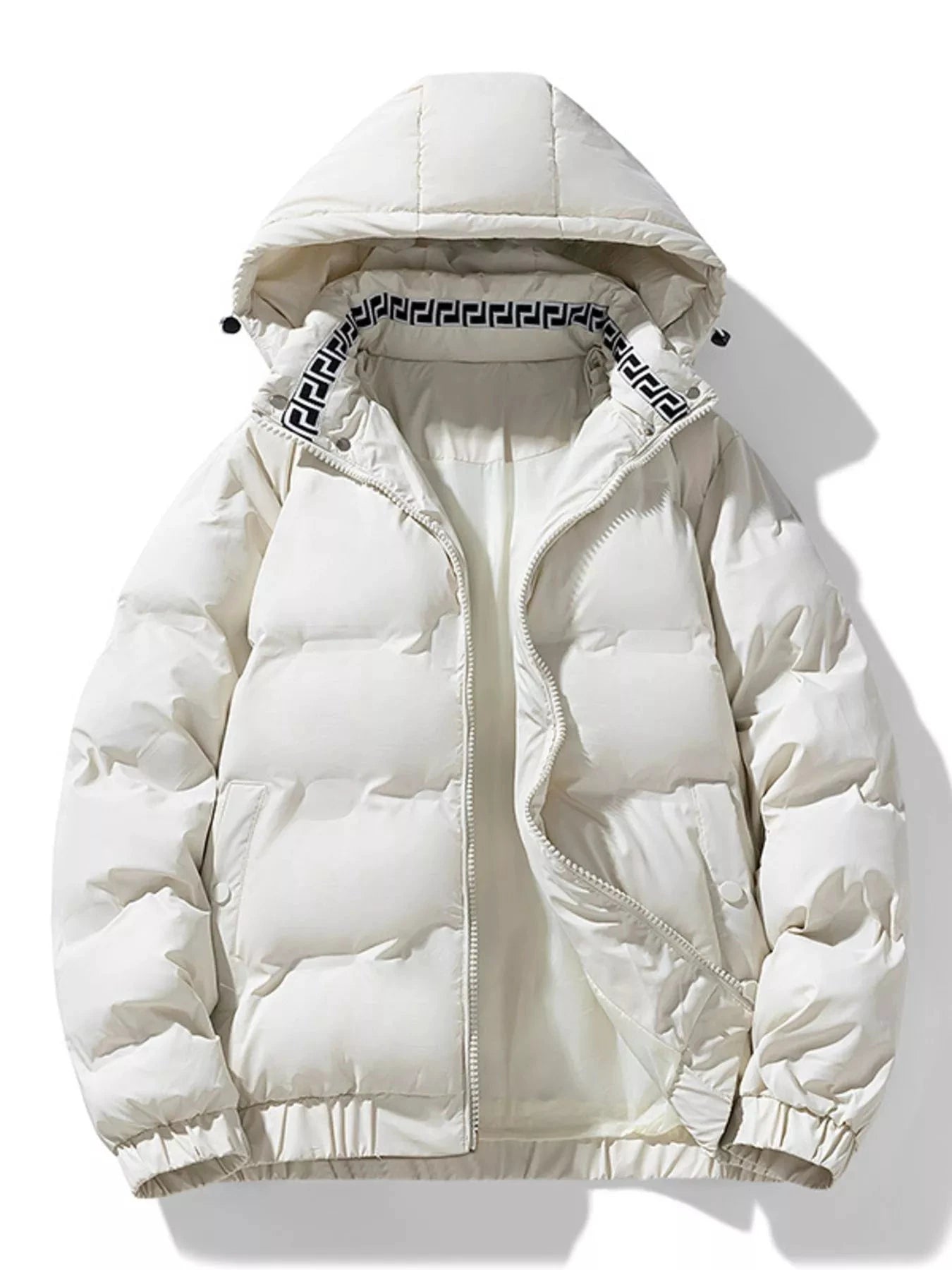 Men's Plus Size Hooded Padded Winter Coat by Trendsi