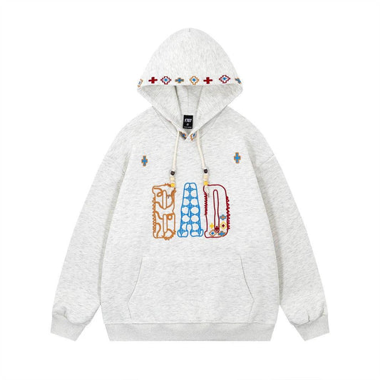 Creative letter embroidery hooded sweatshirt by eprolo