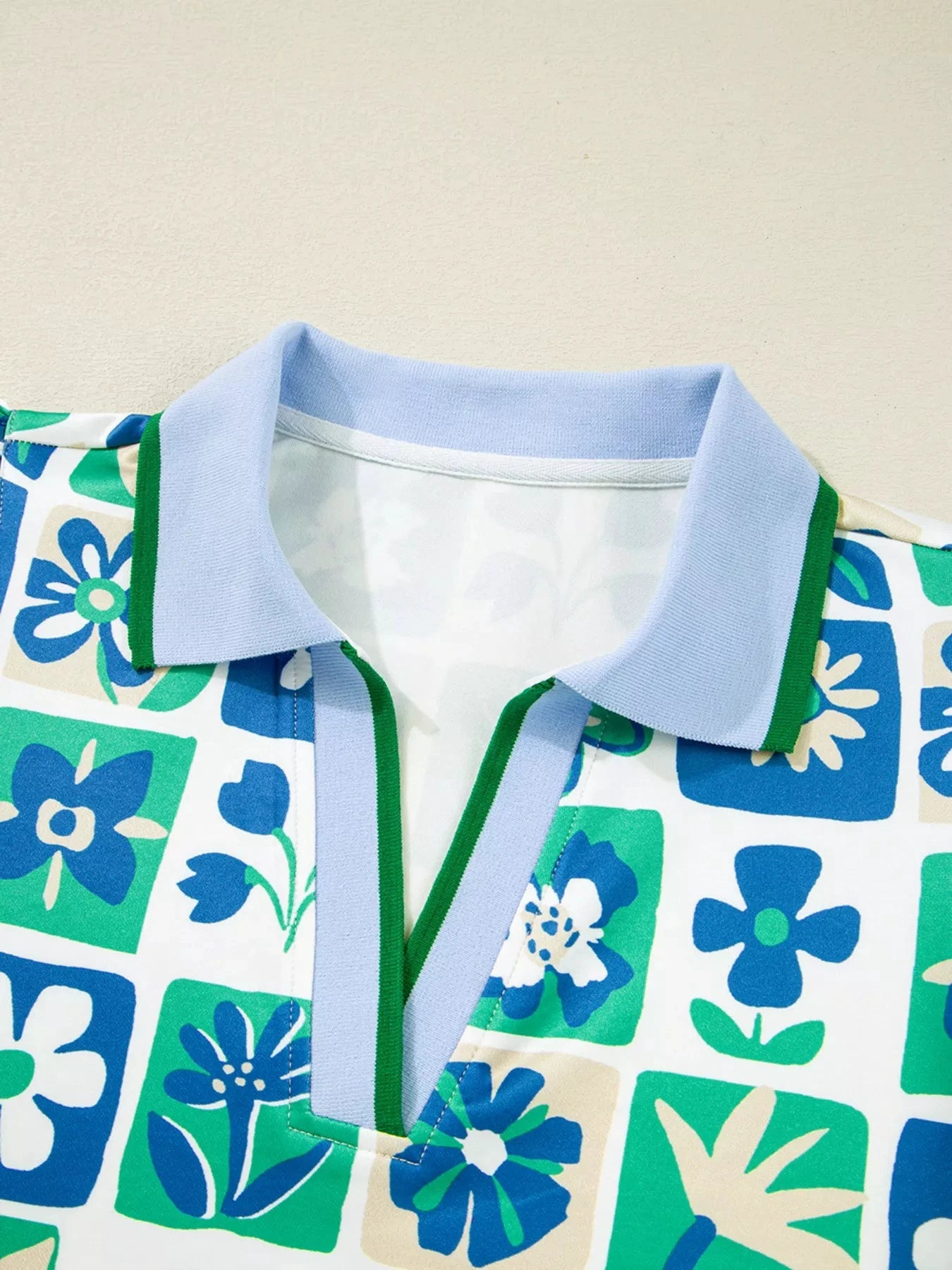 Floral Print Cap Sleeve Blouse by Trendsi