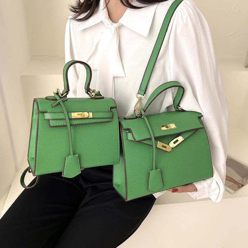Size Solid Color PU Kelly Bag Candy Color Handbag Cross Shoulder Fashion Model Bag by eprolo