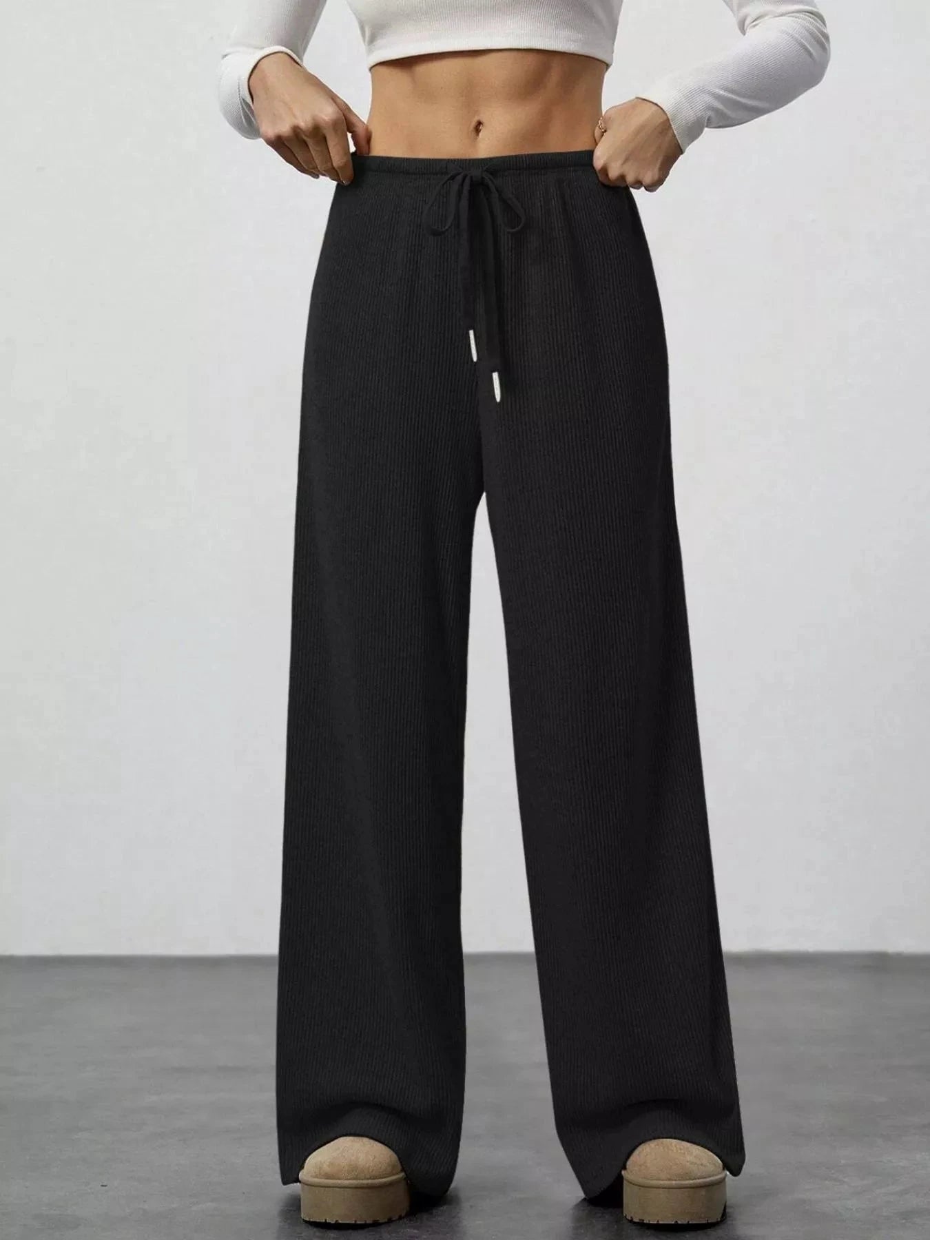 Relaxed Fit Drawstring Pants by Trendsi