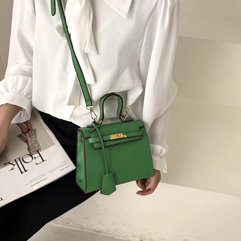 Size Solid Color PU Kelly Bag Candy Color Handbag Cross Shoulder Fashion Model Bag by eprolo