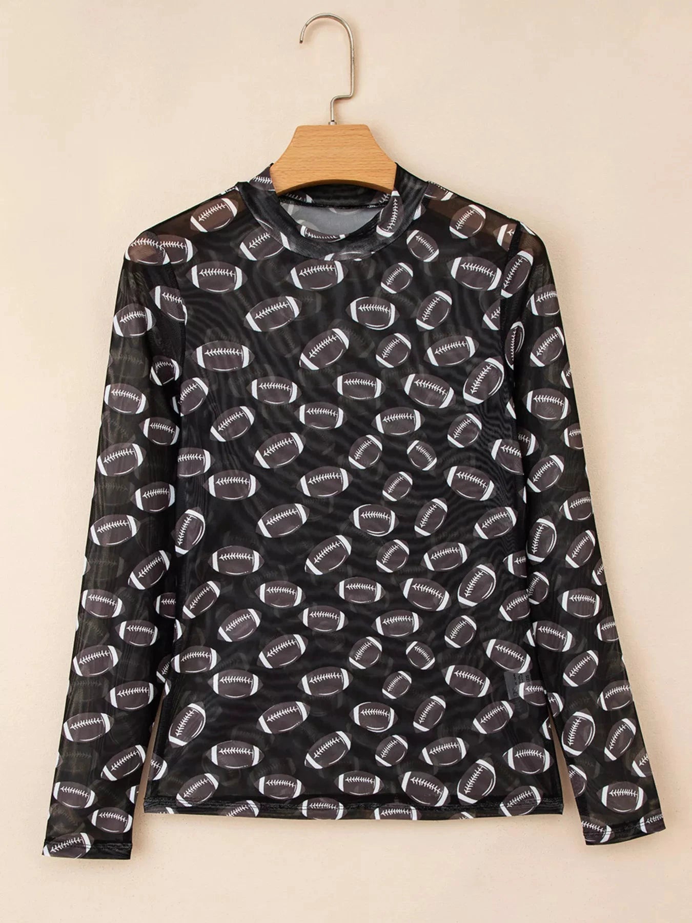 Game Day Mesh Sheer Long Sleeve Top by Trendsi